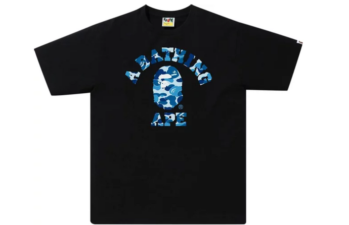 BAPE ABC Camo College Tee 'Black/Blue'