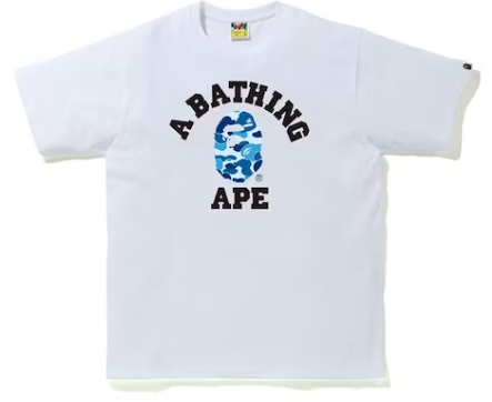 BAPE ABC Camo College Tee White Blue Wpgsneaker