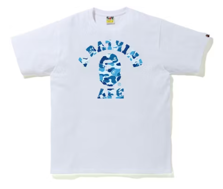BAPE ABC Camo College Tee (SS21) White/Blue