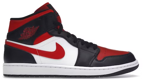 Jordan 1 Mid White Black Red (2022)