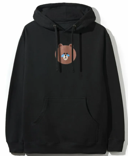 Anti Social Social Club x Line Friends Brown Bear Black Hoodie