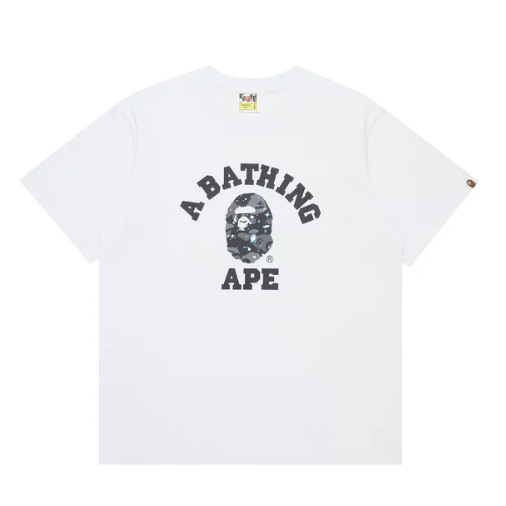 BAPE Space Camo College Tee 'White' Galaxy