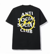 Load image into Gallery viewer, Anti Social Social Club x Fragment Yellow Bolt Tee Black
