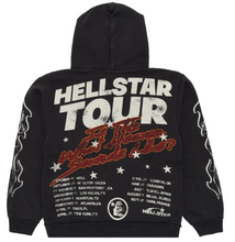 Load image into Gallery viewer, Hellstar Studios Records Tour Hoodie Washed Black
