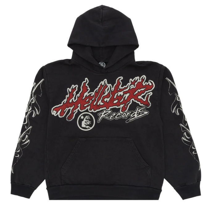 Hellstar Studios Records Tour Hoodie Washed Black