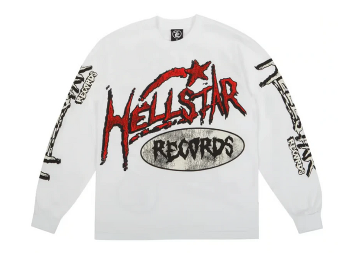 HELLSTAR RECORDS LONG SLEEVE TEE SHIRT WHITE