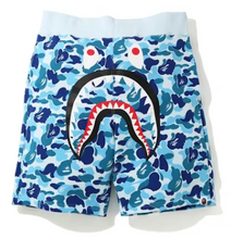 Load image into Gallery viewer, BAPE Color Camo Shark Sweat Shorts (SS21) Blue
