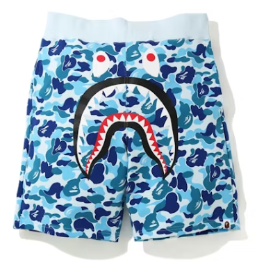BAPE Color Camo Shark Sweat Shorts (SS21) Blue