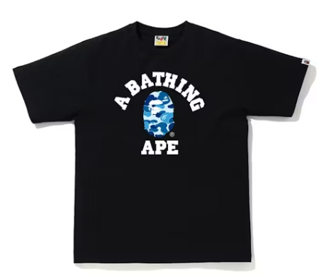 BAPE ABC Camo College Tee Black/Blue
