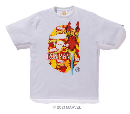 BAPE x Marvel Comics Camo Iron Man Tee White (2021)