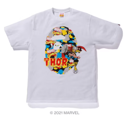 BAPE x Marvel Comics Camo Mighty Thor Tee White (2021)