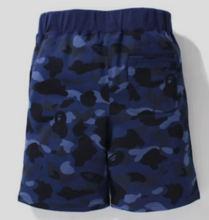 Load image into Gallery viewer, BAPE Color Camo Shark Sweat Shorts (SS21) Navy
