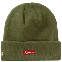 Load image into Gallery viewer, Supreme New Era S Logo Beanie Olive
