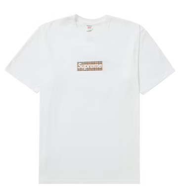 Supreme Burberry Box Logo Tee White