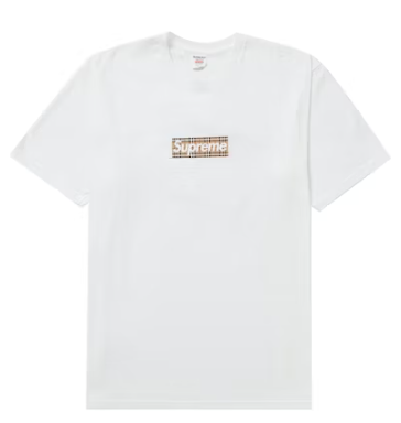 Supreme Burberry Box Logo Tee White – Wpgsneaker