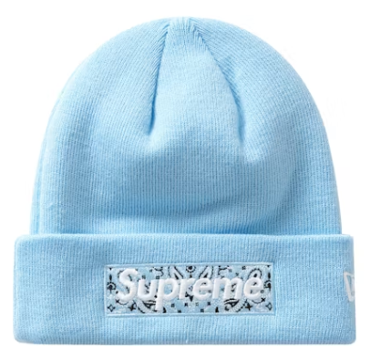Supreme New Era Box Logo Beanie (FW19) Light Blue