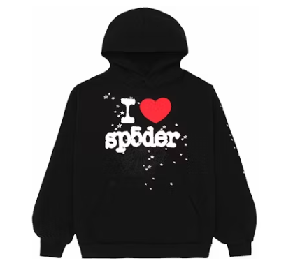 Sp5der I Heart SP5 Souvenir Hoodie Black