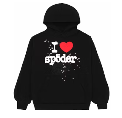 Sp5der I Heart SP5 Souvenir Hoodie Black – Wpgsneaker