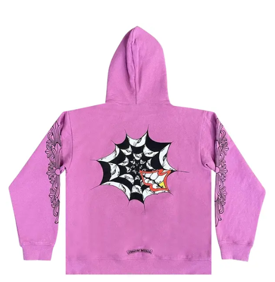 Chrome Hearts Matty Boy Spider Web Hoodie Purple