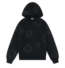 Load image into Gallery viewer, Denim Tears Cotton Wreath Hoodie Black Monochrome
