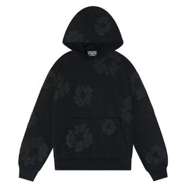 Denim Tears Cotton Wreath Hoodie Black Monochrome