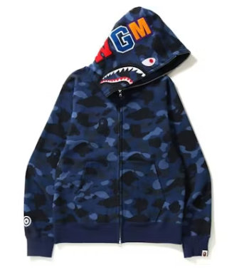 BAPE Color Camo Shark Full Zip Hoodie Blue