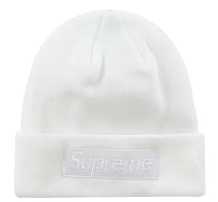 Supreme New Era Box Logo Beanie (FW23) White