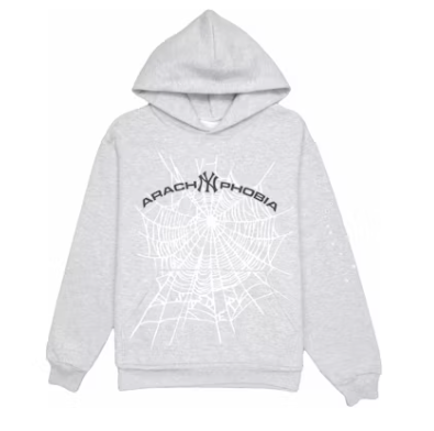 Sp5der Arach NY Phobia Hoodie Ash Grey