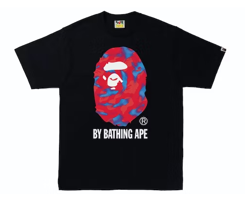 BAPE Stroke Camo by Bathing Ape Tee Black Red
