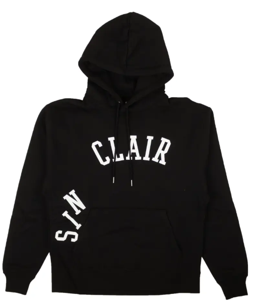 SINCLAIR Black Cotton Knockoff Graphic Hoodie