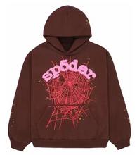 Load image into Gallery viewer, Sp5der Web Hoodie Brown
