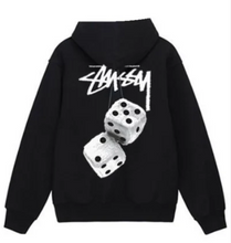 Load image into Gallery viewer, Stussy Fuzzy Dice HOODIE Black
