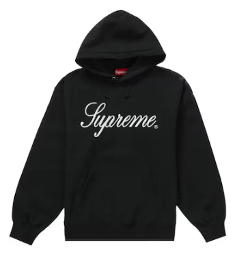 Supreme Raised Script Hooded Sweatshirt Black – Wpgsneaker