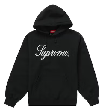 Supreme Raised Script Hooded Sweatshirt Black