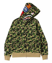 Load image into Gallery viewer, BAPE ABC Camo Shark Full Zip Hoodie Green

