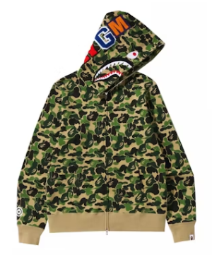 ABC CAMO SHARK FULL ZIP HOODIE シャーク　パーカー BAPE ABC Camo Shark Full Zip Hoodie Green – Wpgsneaker