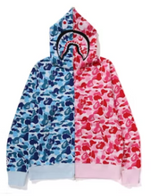 Load image into Gallery viewer, BAPE ABC Camo Separate Shark Full Zip Hoodie Blue/PINK
