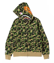 Load image into Gallery viewer, BAPE ABC Camo Shark Full Zip Hoodie Green

