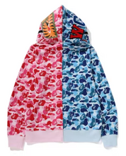 Load image into Gallery viewer, BAPE ABC Camo Separate Shark Full Zip Hoodie Blue/PINK
