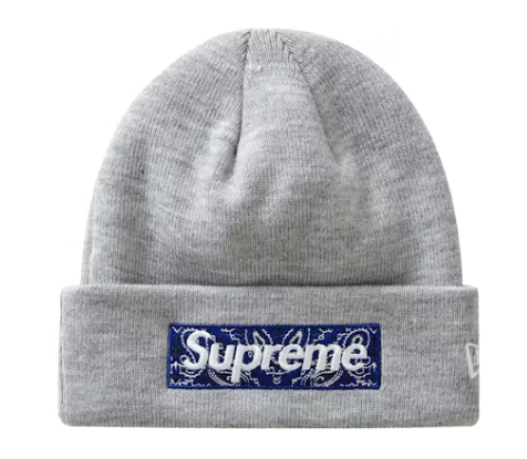 Supreme New Era Box Logo Beanie (FW19) Heather Grey