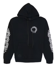 Load image into Gallery viewer, Chrome Hearts Horse Shoe Floral Hoodie Black
