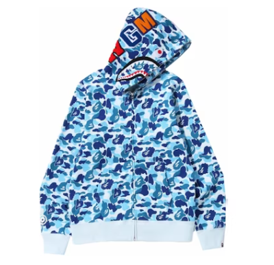 BAPE ABC Camo Shark Full Zip Hoodie Blue – Wpgsneaker