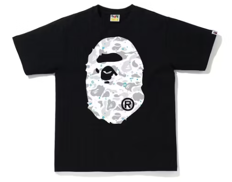 BAPE A Bathing Ape Space Camo Big Ape Head Tee Black