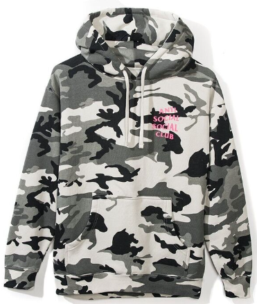 Anti Social Social Club Pink Frozen Snow Camo Hoodie