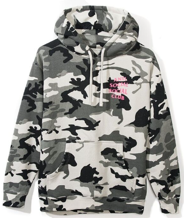 Anti Social Social Club Pink Frozen Snow Camo Hoodie Wpgsneaker