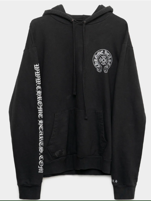 Chrome Hearts Silver Glitter Hoodie Black