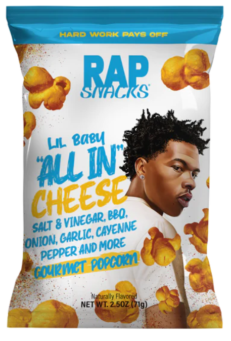 Rap Snacks Lil Baby All In Cheese Gourmet Popcorn (IN STOCK. IN STORE ONLY)