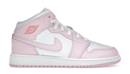 Jordan 1 Mid Pink Foam Fire Red