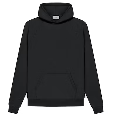 Fear of God Essentials Pull-Over Hoodie (SS21) Black Back logo