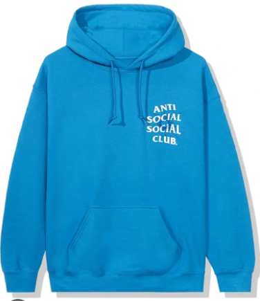 Anti Social Social Club Shattered Glass Logo Blue Hoodie Wpgsneaker